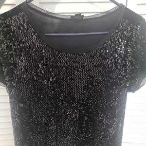 Worthington small sequined and velvet top